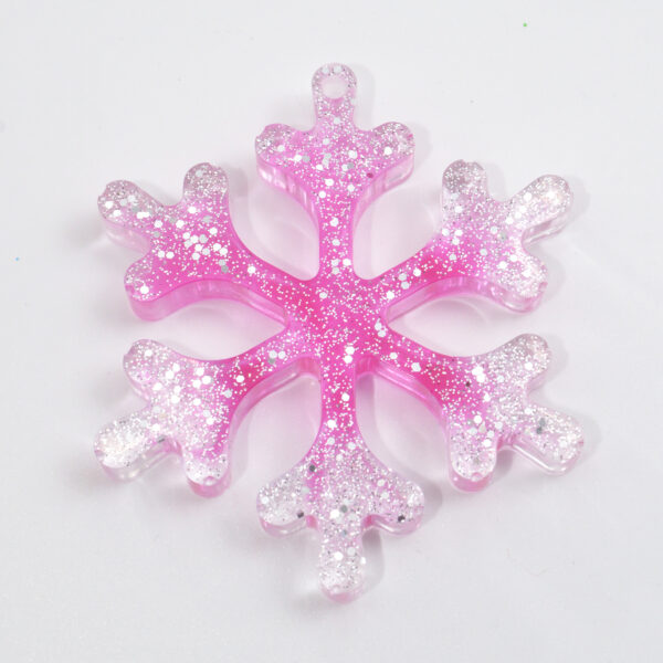 Set Addobbi per Albero di Natale, addobbi in resina personalizzata, addobbo regalo in resina fucsia / trasparente, addobbo personalizzato - immagine 2